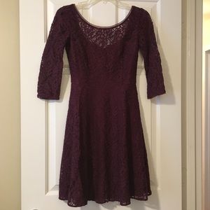 Burgundy Lace Cocktail Dress WHBM Size 00